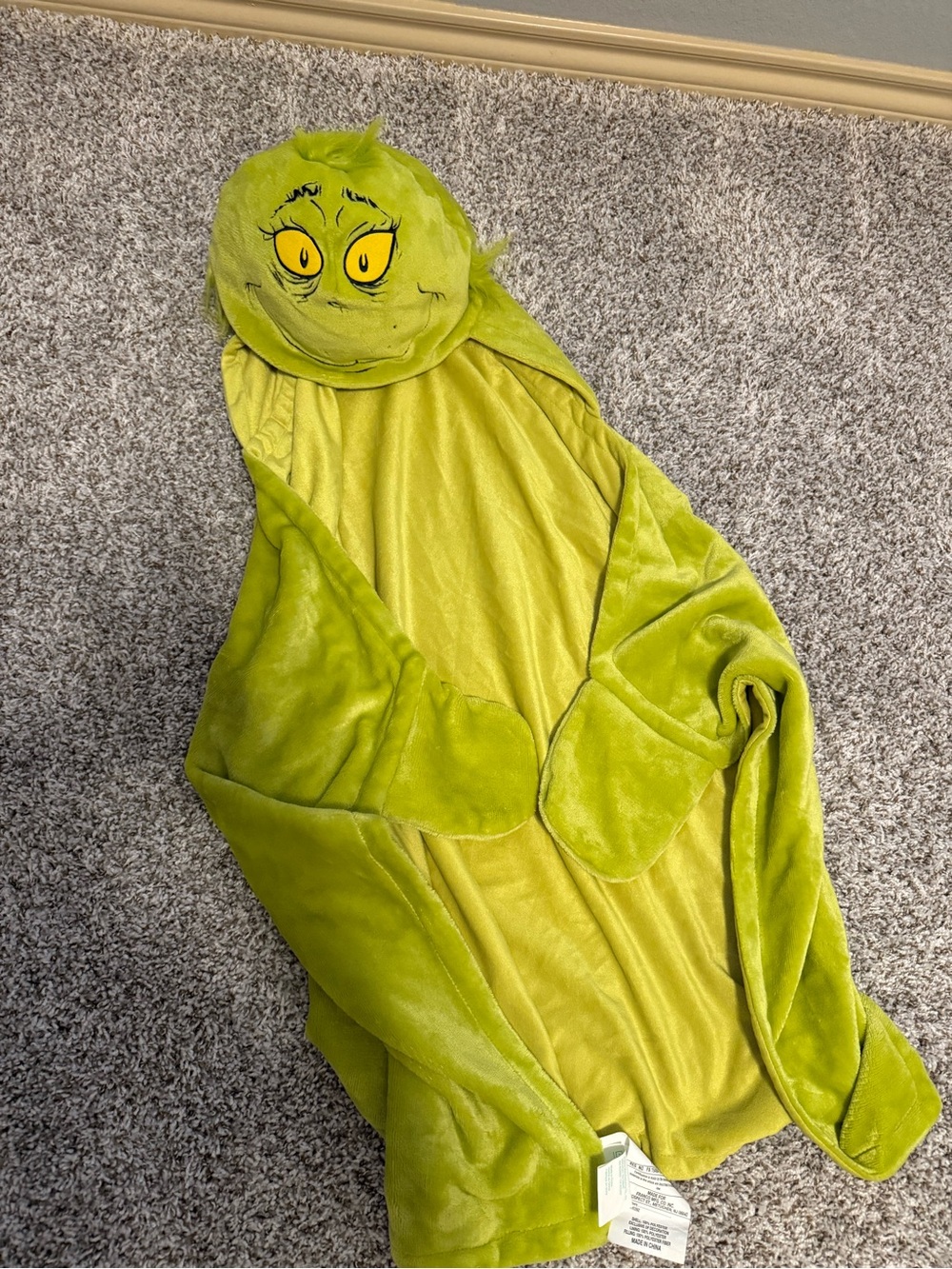 Green Grinch Plush Hooded Blanket